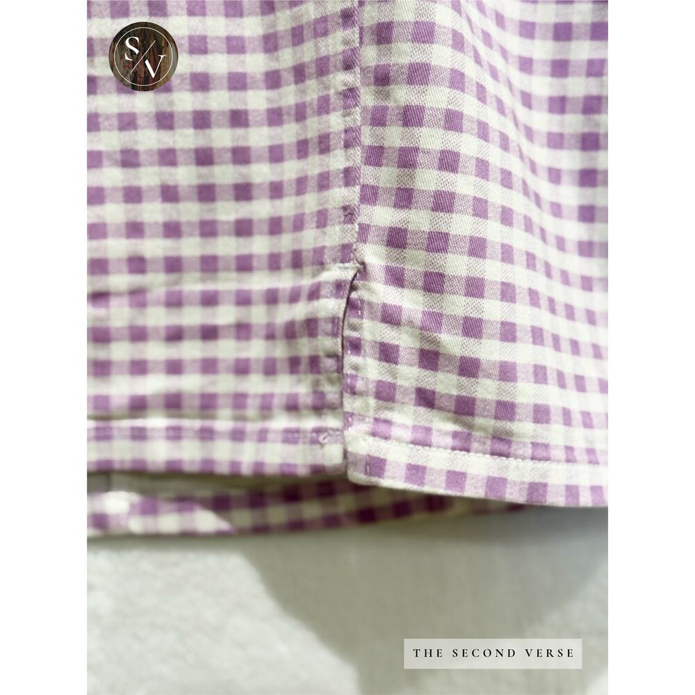 Denim Co Lilac & White Purple White Plaid Mini Dress Cottagecore Y2K Size 8 - Picture 7 of 11